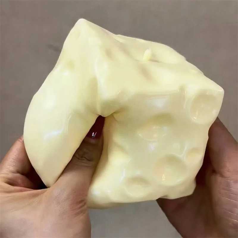 Jumbo Cheese Cube Stress Ball Big Cheese Shapeable Squeeze Ball Soft Pinch Fidget Toy Fun Game Sensory Anti-Stress Festival Gift C260325 C260327