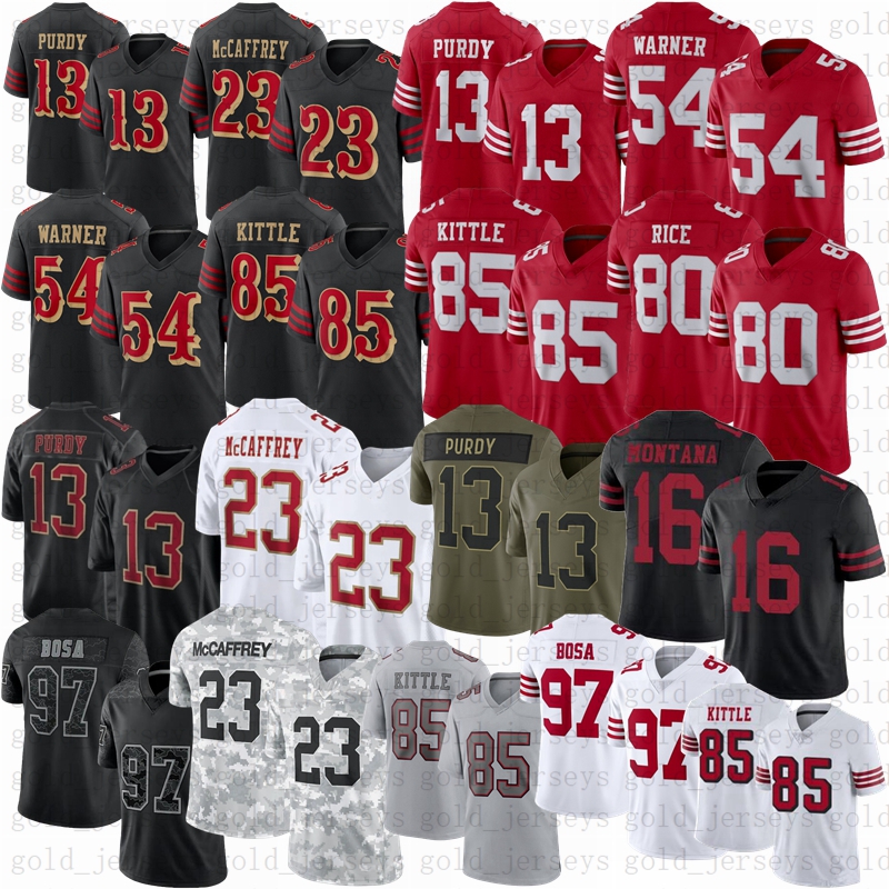 2026 New Brock Purdy Christian McCaffrey George Kittle Mike Evans Football Jersey Nick Bosa Fred Warner Jerry Rice Joe Montana 1 Ricky Pearsall The Faithful