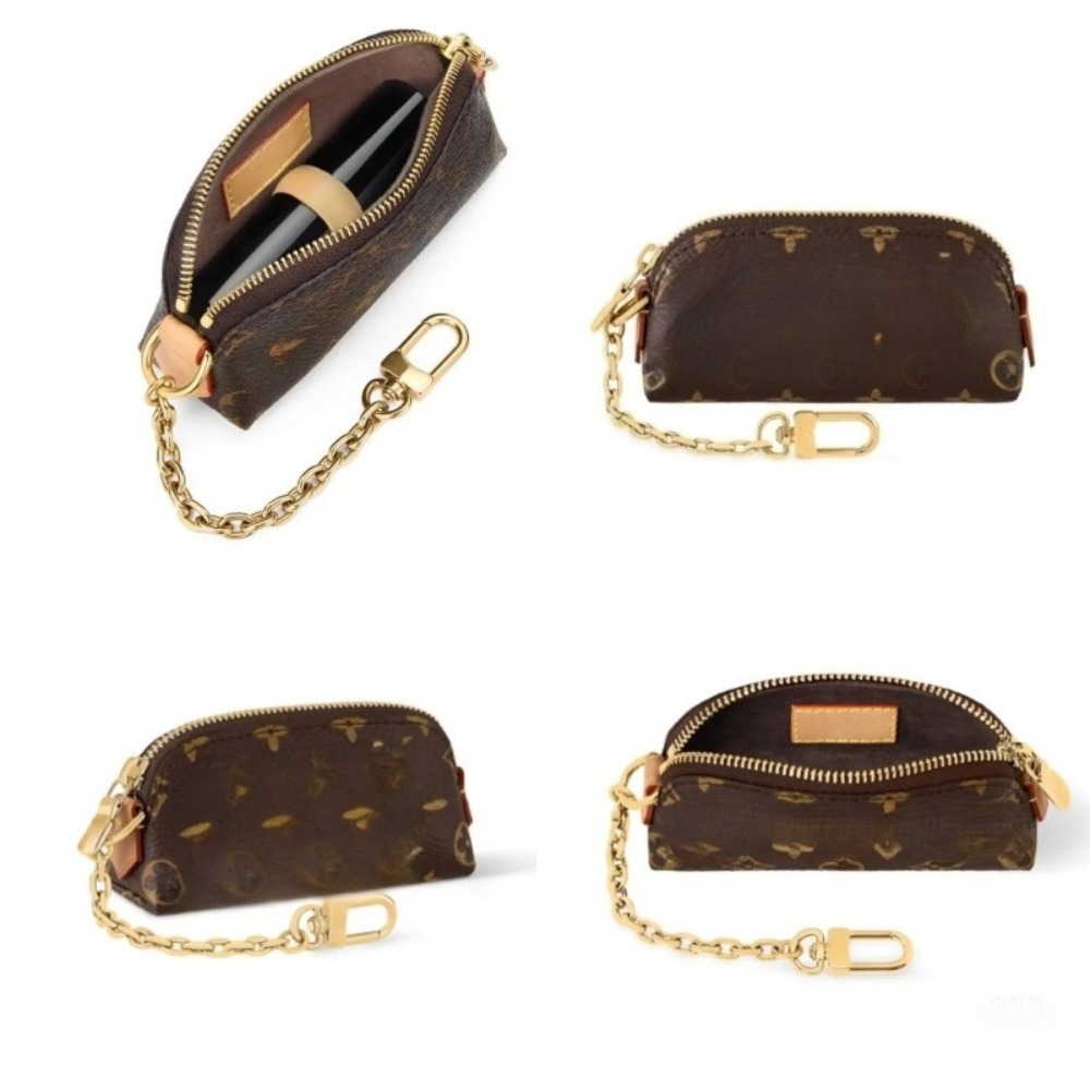 Top Quality Keychain Wallet Key Chain Hang Bag Charm Keyring Keychains Hang Leather Designers Women Men Coin Purse Alloy Pendant Key Ring with Box