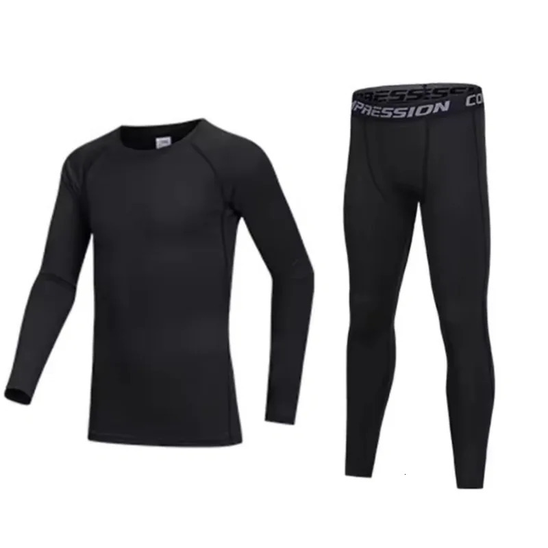 mens sportswear high elasticity quick-dry football tights training suit basketball pure color compression sportswear 260325