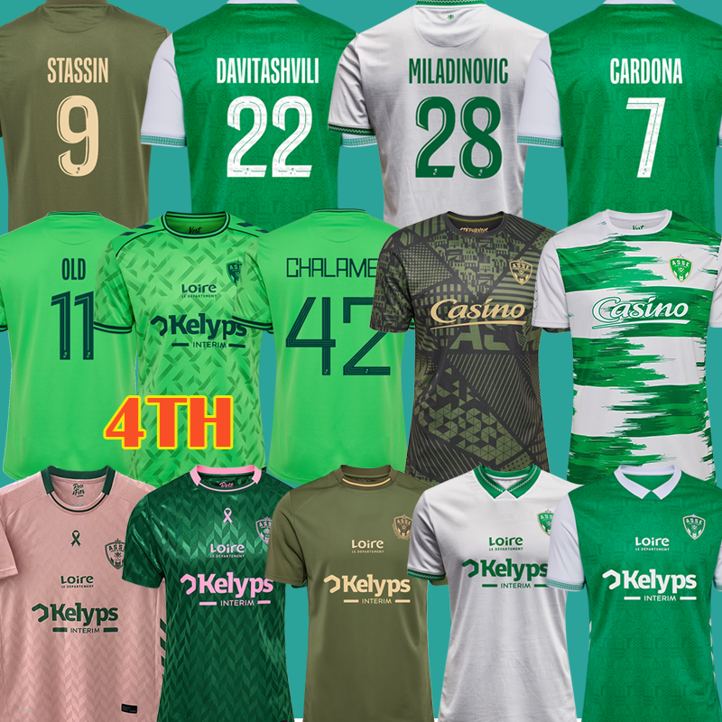 2025 26 maillots AS Saints Etienne Soccer Jerseys STASSIN MOUEFFEK 26 maillot ASSE Etienne BOUCHOUARI TARDIEU BATUBINSIKA Football shirts equipment 4TH Special