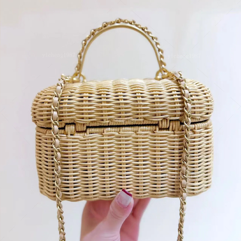 26C summer beach handbag designer straw bags women crossbody purse wickerwork full handmade wallet small vocation handbags phone holder vanity purses 15A CH2004