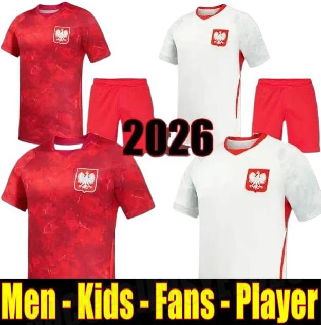 2026 World Cup Poland New Men Home Away Polska National Team LEWANDOWSKI Soccer Jerseys BEDNAREK CASH ZIELINSKI SZYMANSKI KIWIOR Polish kids kits Football Shirt