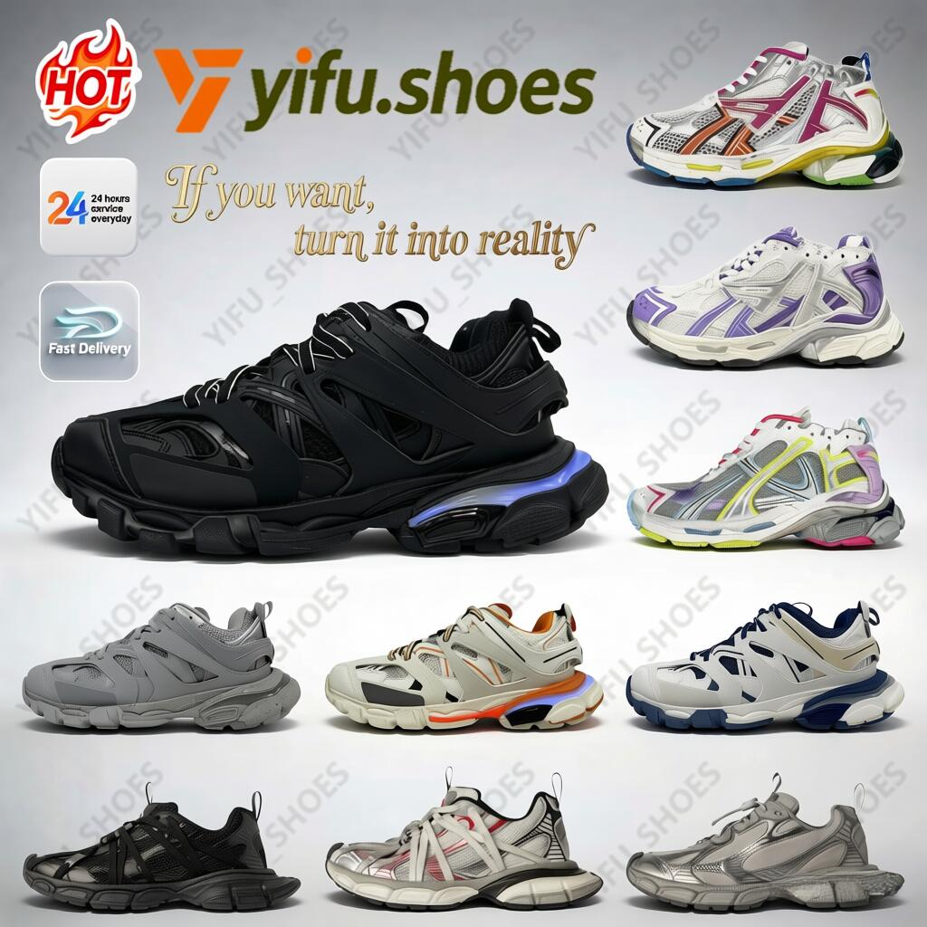 Designer led Track 3.0 7.0 7.5 Ancien Daddy Shoes Luxury Trainers Men Women Multicolor Chunky Sneakers Tennis Shoes Gomma Sole Runner White Black