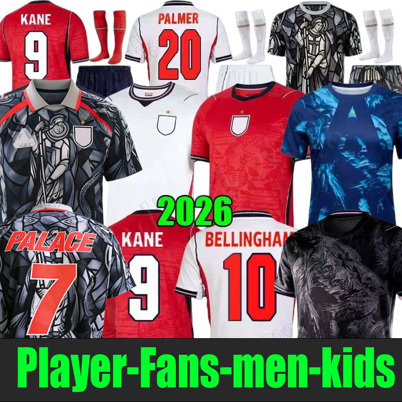 2026 England football shirt BELLINGHAM Retro Soccer Jersey RASHFORD KANE SAKA RICE FODEN National Team Home White Away Men Kid Women Men Kids Kit 25/26 888