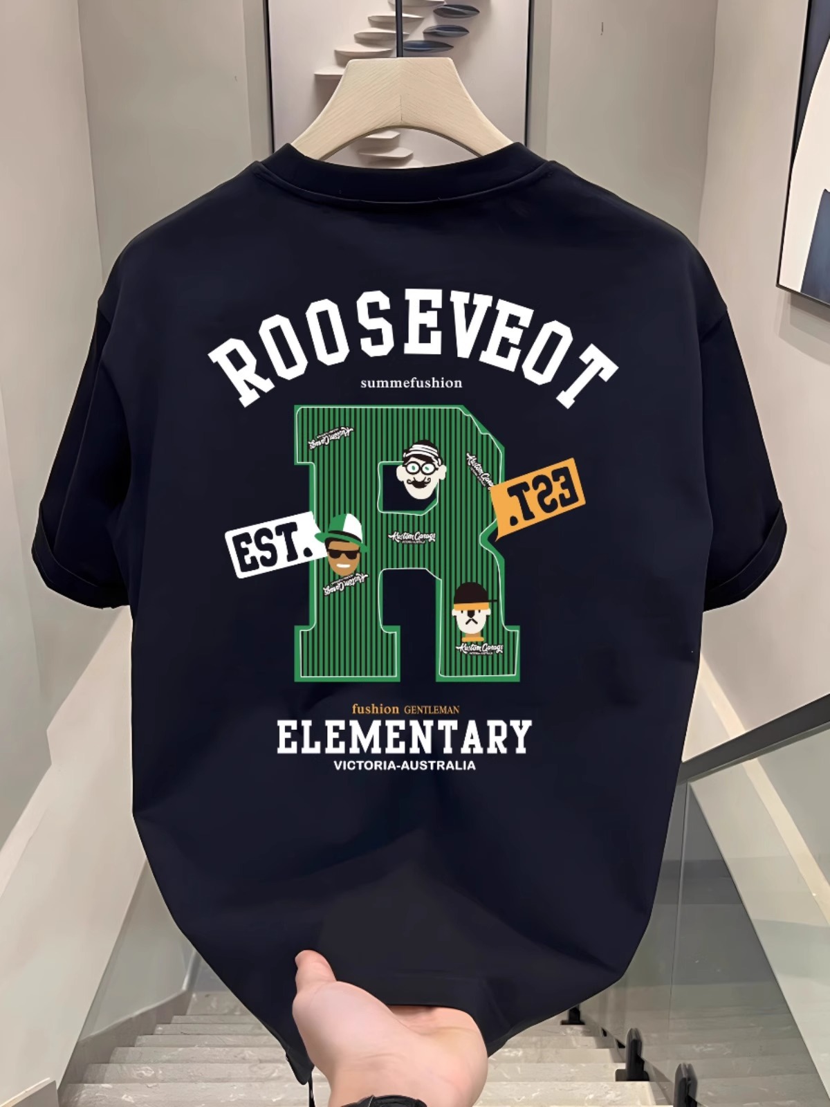 2026 New Arrivals Men's Trendy Letter R Graphic T-Shirts | Versatile Casual Slim-Fit Crew Neck Short Sleeve Tops