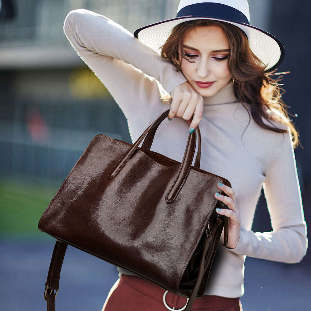 Soft Leather Vintage Women Handbag New Genuine Leather Commute Bag Fashion All-match Shoulder Bag Wholesale Dropshipping SENYY