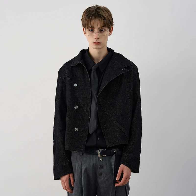 LUZHEN 2025 Autumn New Elegant Handsome Asymmetric Buttoned Stand Neck Jacket Mens Fashion Original Solid Color Clothes JY3938 C260325