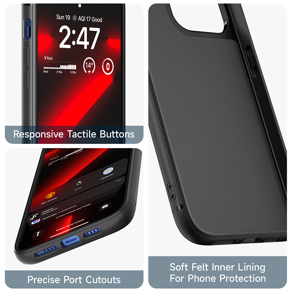 Quicky Mount Case for iPhone 17/16/15/14/13/12 Air Pro Max NoMagnetic Cover fit Quad-style Motorcycle Holder with Lock-in Design