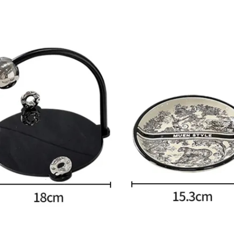 Ceramic Bone Dish Set Ink Painting Design Small Fruit Plate Multi Purpose Household Gift