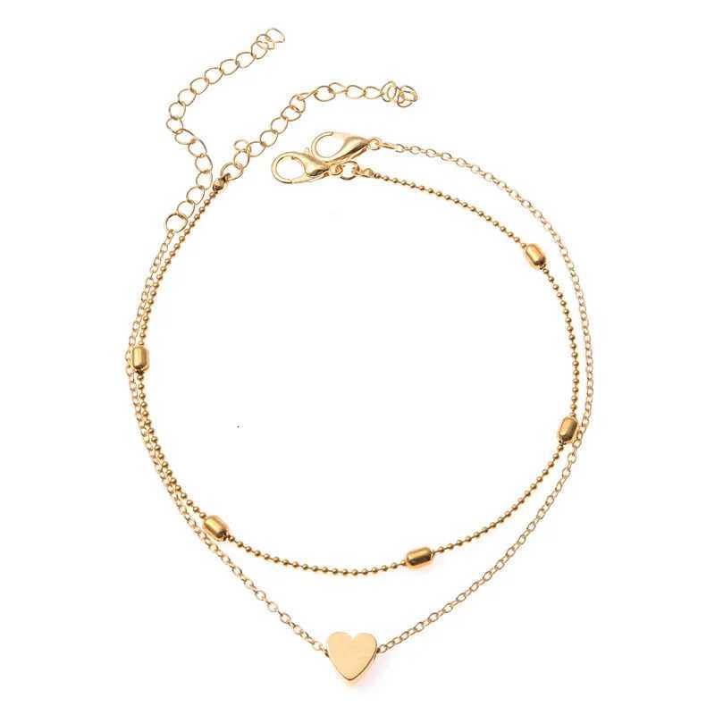 Trendy Beads Multilayer Summer Heart Anklet For Woman Bohemian Vintage Footwear Leg 2021 Female Foot Jewelry Gifts New H260325 - view 7