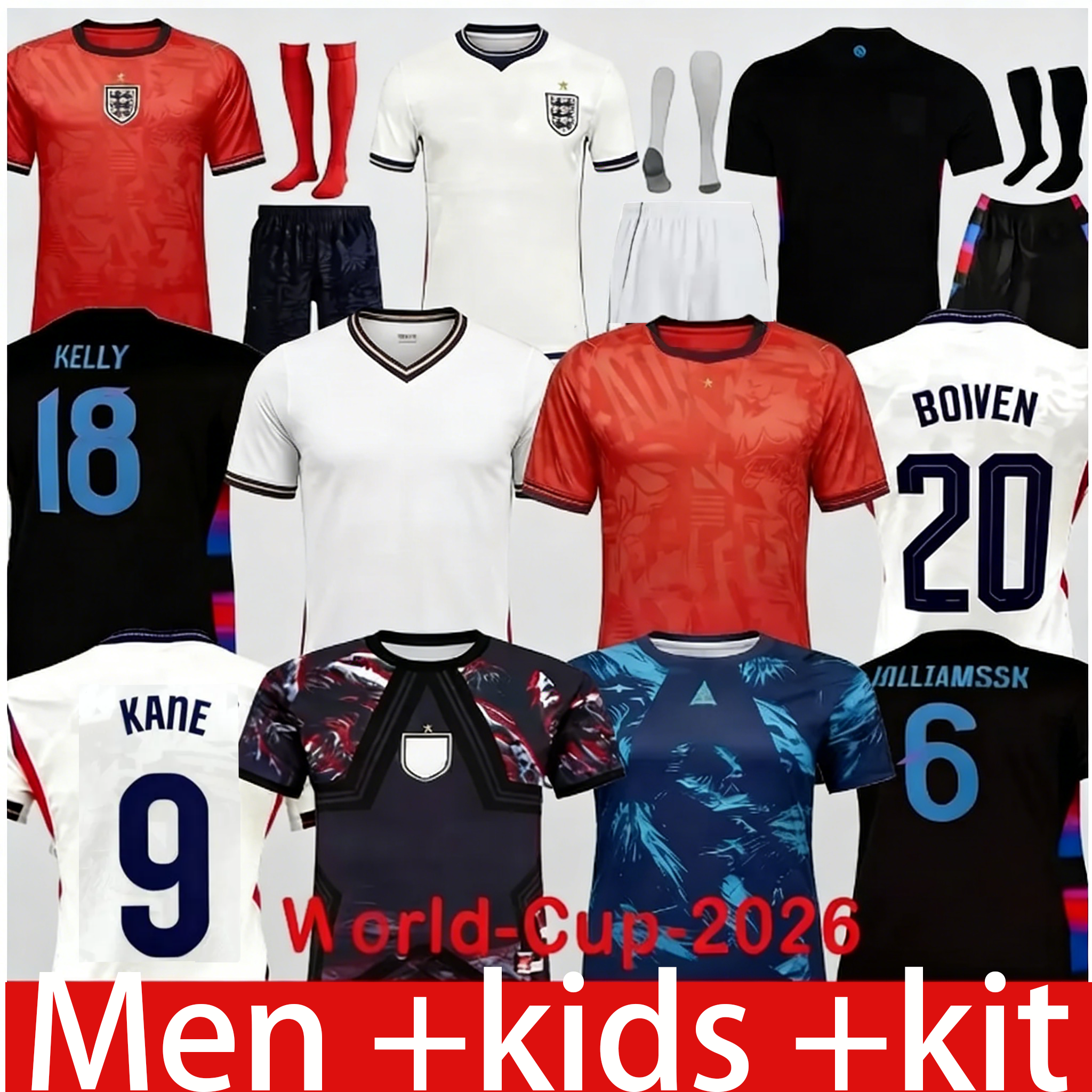 2026 2027 englands football shirt Bellingham PALMER Foden MAINOO 25 26 27 kane rice saka Soccer Jerseys Home Away camisa de futebol adult Men Kids kit uniform fans AAA
