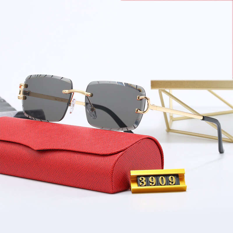 10A luxury designer sunglasses Rimless cut edge sunglasses UV400 sunglasses Golden Mirror Legs UV resistant sunshade mirror Men's women'