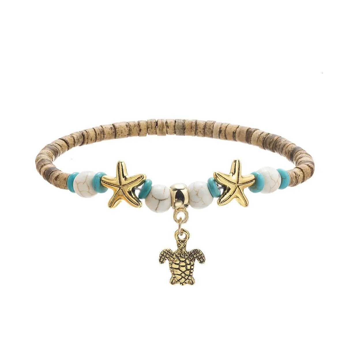 Bohemia Beach Sea Turtle Shaped Charm Beaded Anklets for Women Starfish Ankle Woman Sandals Leg Chain Foot Jewelry H260325 - view 6