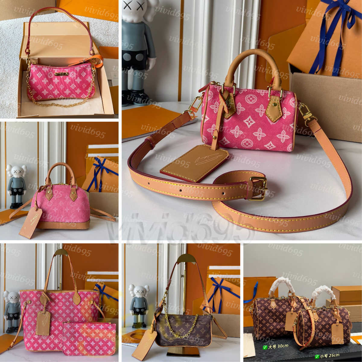 2026 New nano speeds Designer Monogram Shoulder bag almas bb Luxury Canvas Pillow handbag Purse 130th Anniversary Edition Cross body bag Colorful Fashion Shell bag