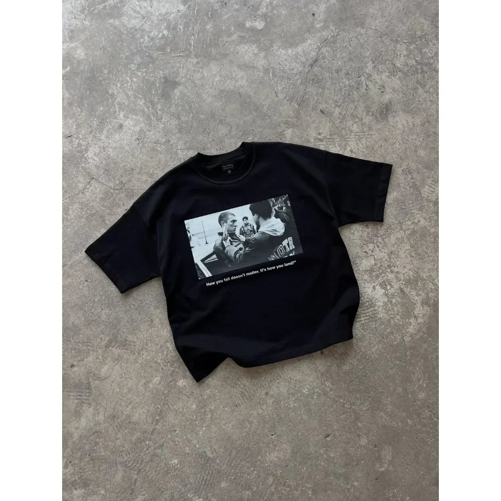 American Super Cool Pistol Pattern Printed Oversized T-shirt Womens Y2K Street Hip Hop Harajuku Loose Hooded Short Sleeve 260321
