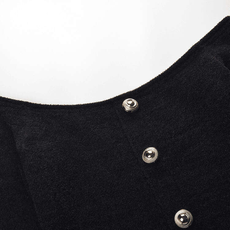 2026 Spring New Designer's Small Fragrance Inspired s4 Off Shoulder Black Single breasted Slimming Women's Long Dress