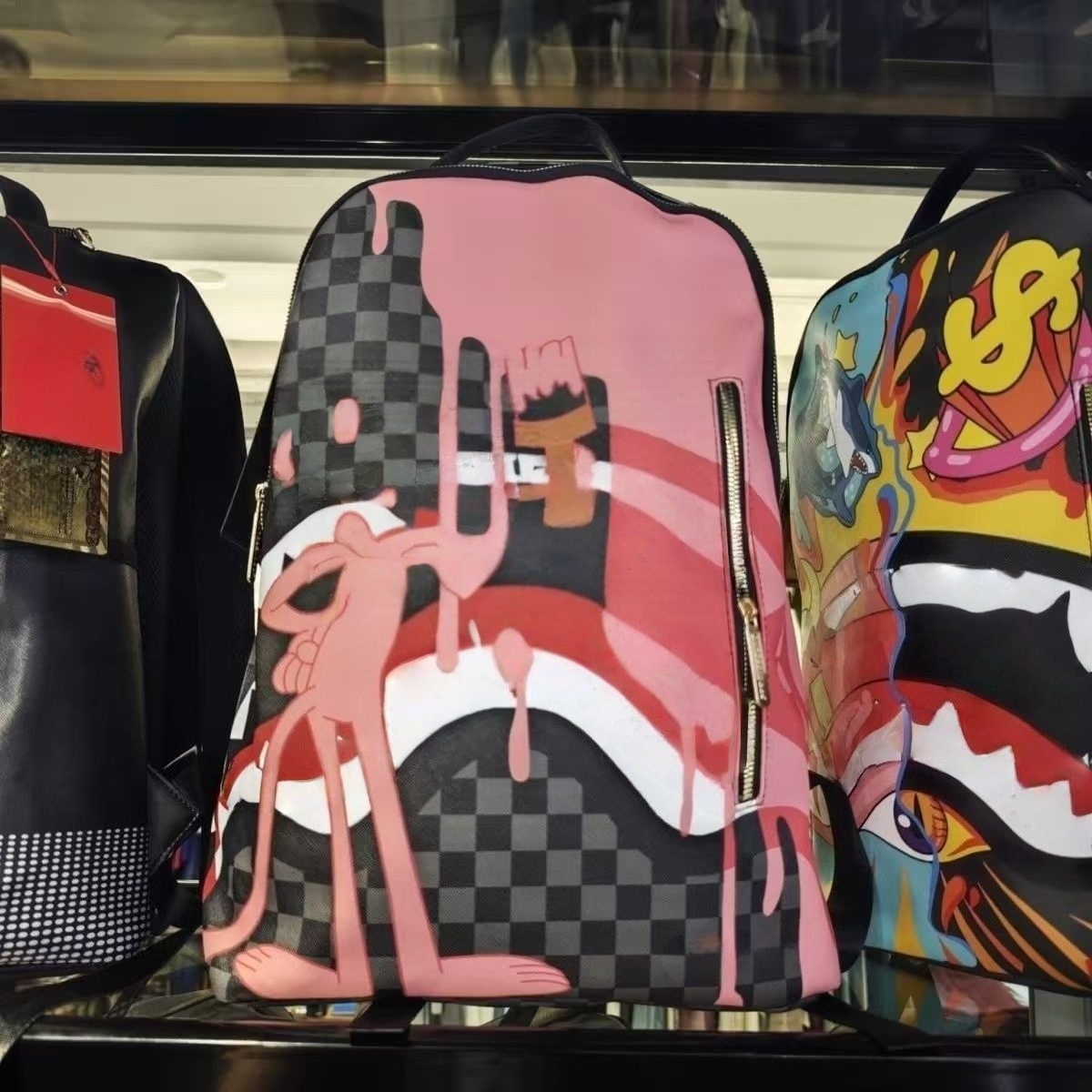 2025 brand shark backpack Fashion shark street backpack top quality graffiti shark schoolbag large capacity outdoor travel designer backpack men