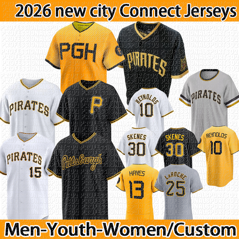 2026 Pittsburghcity Baseball Jerseys Pirates jersey #10 Bryan Reynolds #15 Oneil Cruz #13 Ke'Bryan Hayes Paul Skenes Mitch Keller Andrew McCutchen Custom jersey