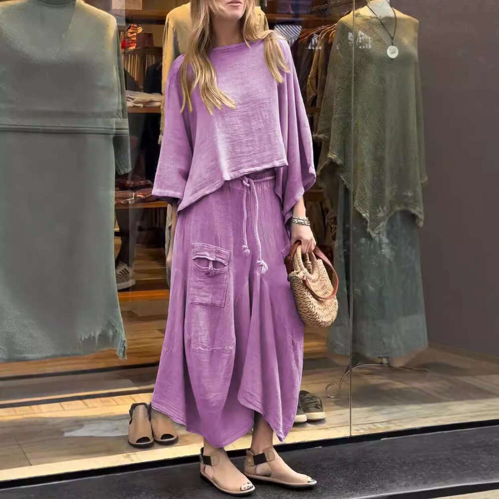 2026 Spring/Summer New Designer Women's Fashion Casual Solid Color Loose Skirt s4 Two Piece Set