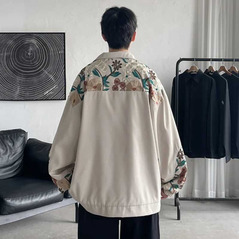 Spring Embroidery Jacket Men Vintage Flower Patchwork Varsity Jackets Japanese Harajuku Casual Coat Unisex Oversize Streetwear C260325