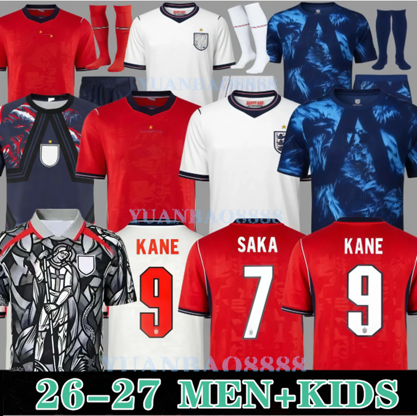 26 27 Englands jersey BELLINGHAM KANE 2026 2027 world cup home away Football Shirt SAKA FODEN RICE Soccer Jerseys Konsa Watkins Gordon PALMER Walker Men Kids kit 4XL