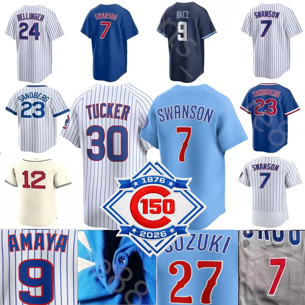 Custom S-4XL Custom Tucker 7 Dansby Swanson Jersey 24 Cody Bellinger Seiya Suzuki Andrelton Simmons Nick Madrigal Marcus Stroman Willson Cubs Happ Jason Baseball