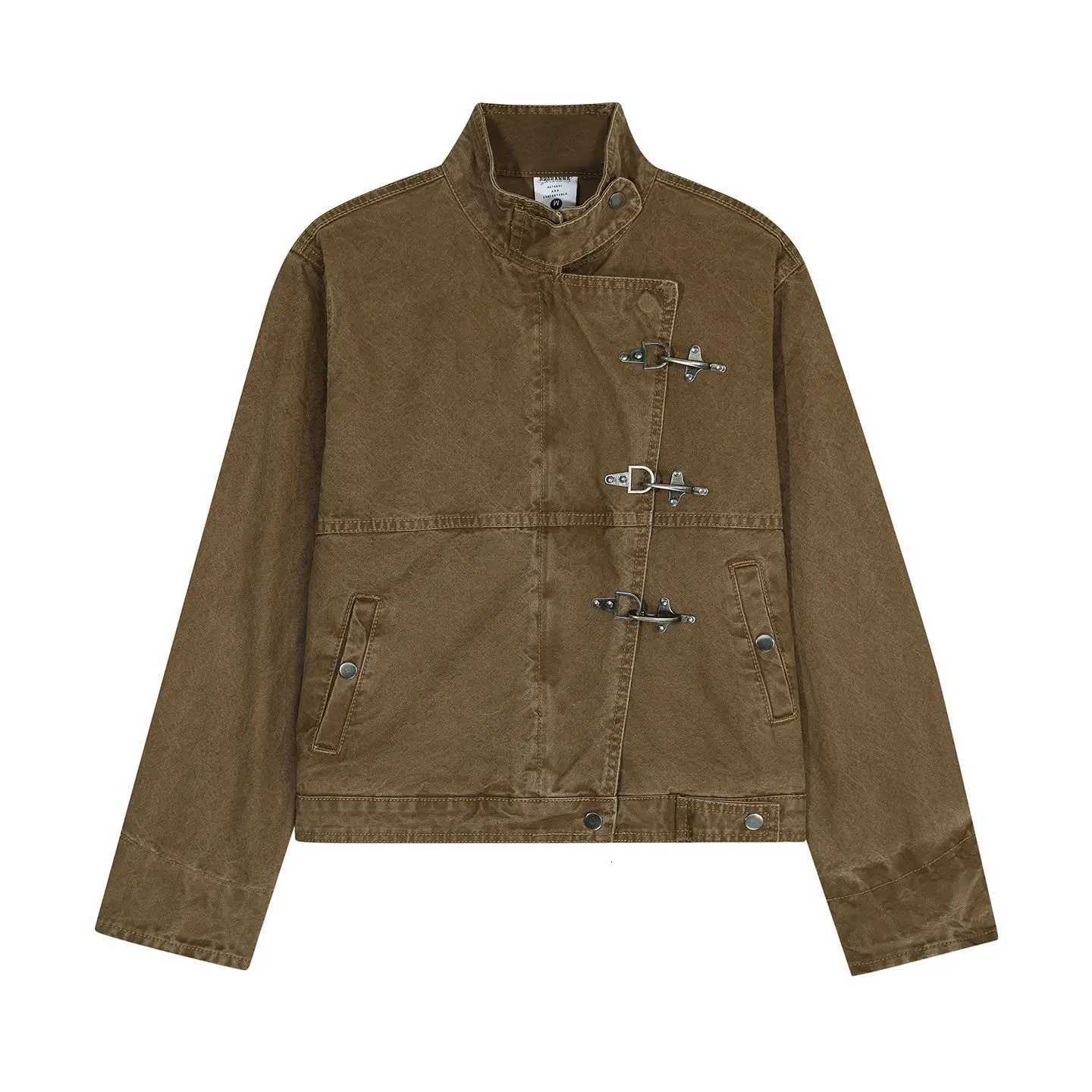 Airplane Button Jacket Work Jacket 2025 American Harajuku Men Personalized Splicing Korean Fashion Vintage Casual Jacket C260325