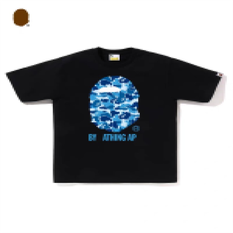 A BATHING AP ABC Camo logo tee Black/blue Loose and breathable T-shirt