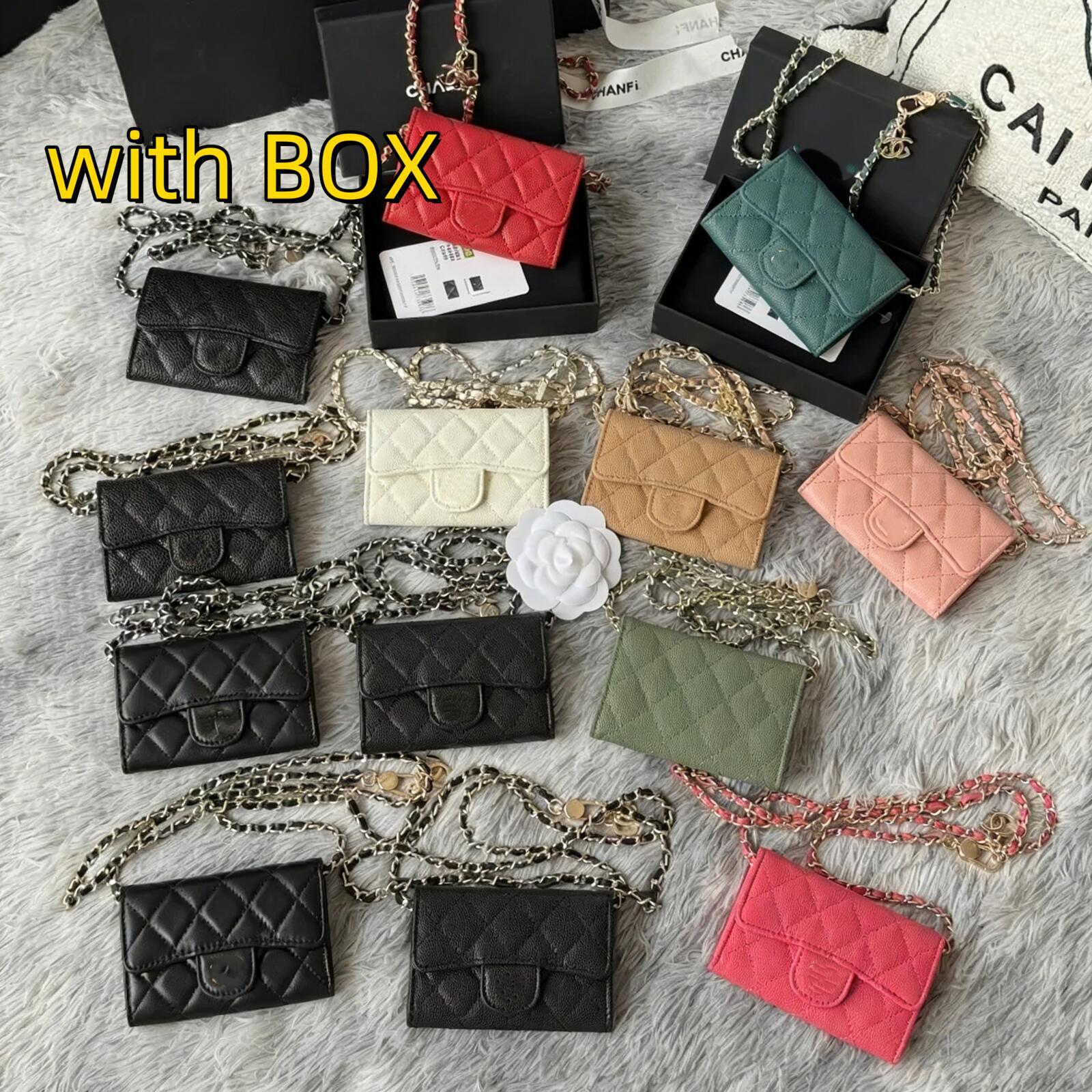 Luxurious Chain bag luxurychanneles bag Shoulder Mini Purse Double C Metal Letter Money Designer Wallet for Women Classic Gold Buckle Clamshell Rhombus Card Bag