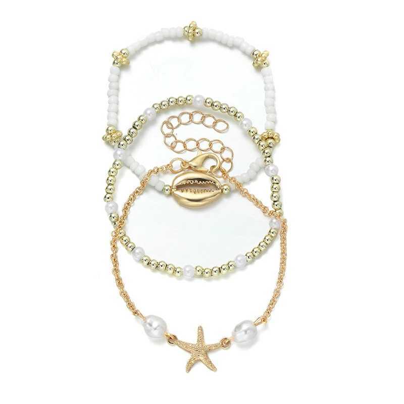 3Pcs Seaside Bohemian Starfish Shells Set for Women Gold White Color Rice Beads Summer Beach Jewelry Gifts H260325 - view 6