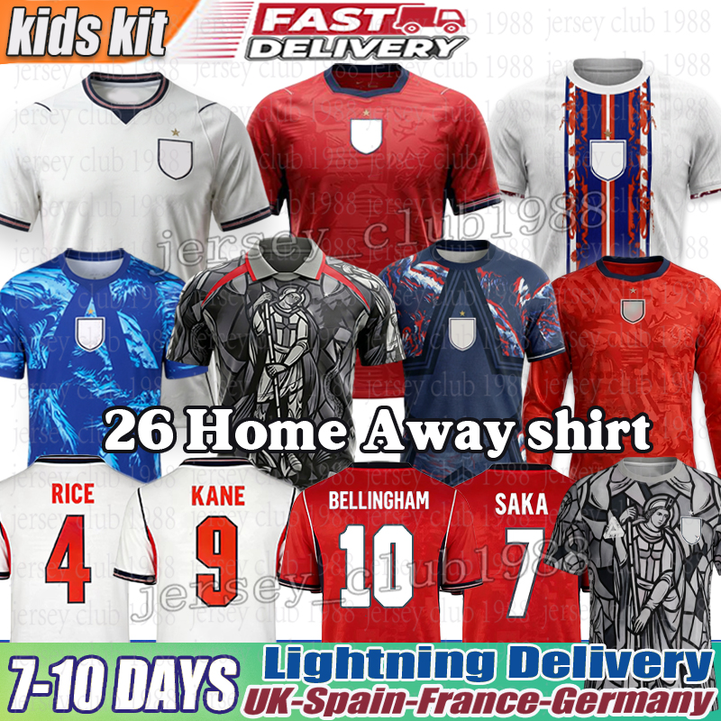 england football Shirt 26 27 BELLINGHAM KANE home away jerseySAKA FODEN RICE Soccer Jerseys PALMER JAMES Maguire EZE england kit 26 27 Long sleeve gk 3xL 4XL