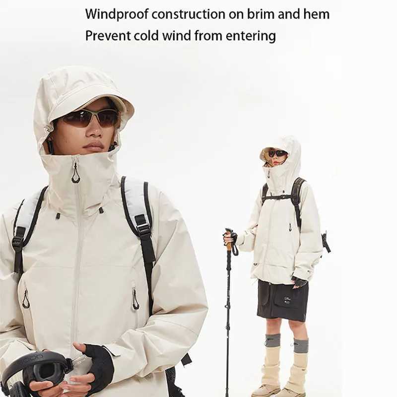 New Men Waterproof Hiking Women Windproof Sports Coat High Quality Hooded Outdoor Ride Climbing Running M260325