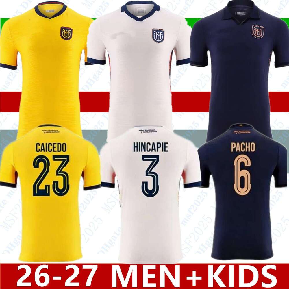 2026 Ecuador jersey 2026 soccer jersey World cup 2026 Hincapie Paez M.CAICEDO PACHO Home away third Football uniform Men kids top Camisetas de Futbol