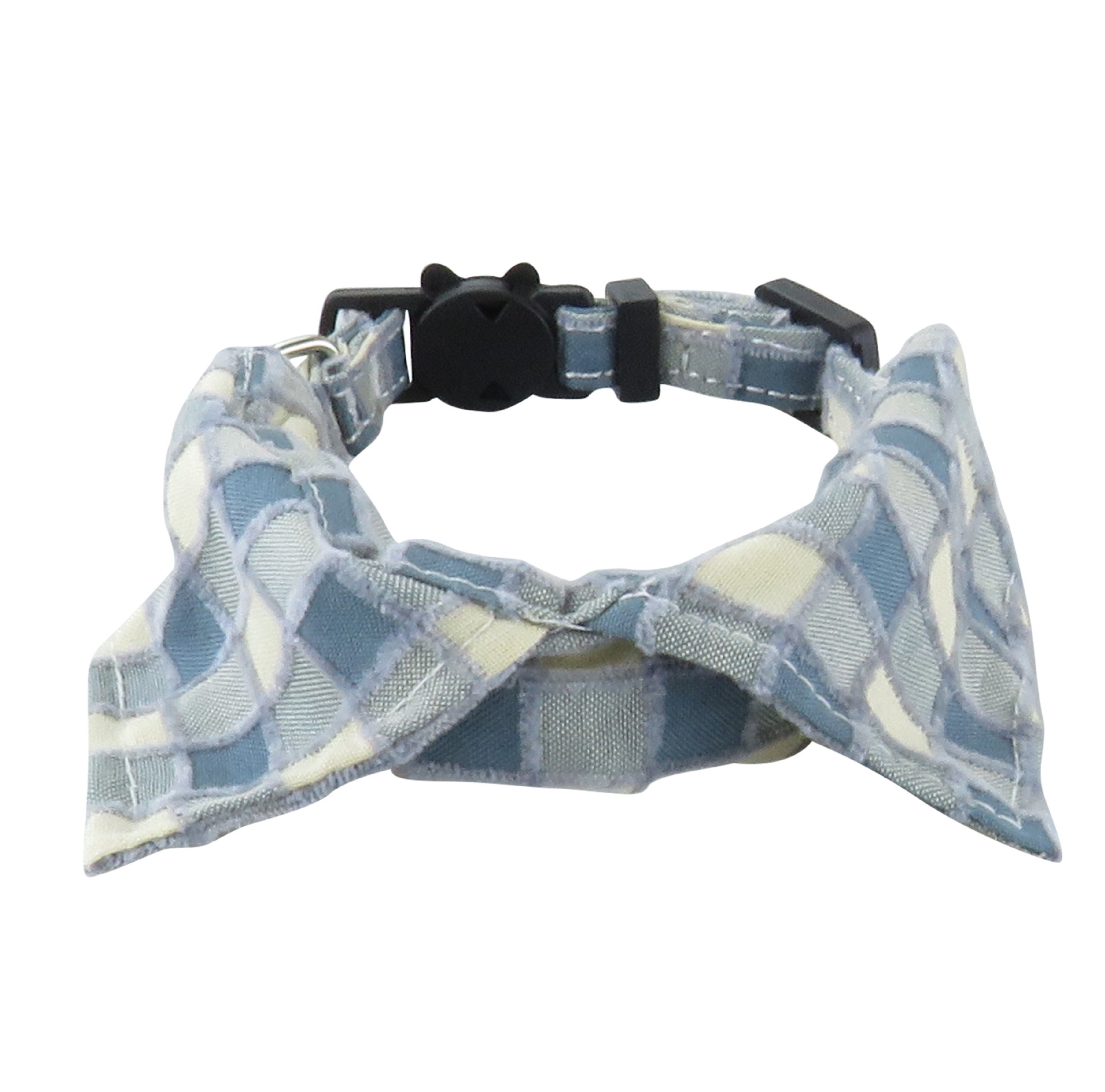 Pet Harness British Style Plaid Collar Cute Bow Tie Design Plastic Buckle Safe Comfortable For Cats And Small Dogs