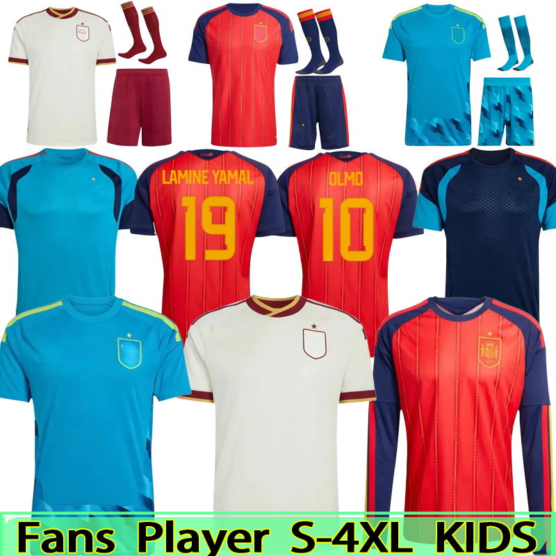 2026 World Cup Kit Spain Jersey Kids LAMINE YAMAL Soccer Jerseys PEDRI Carvajal Football Shirts WILLIAMS JR MERINO RODRIGO OLMO OYARZABAL camiseta espana 4XL
