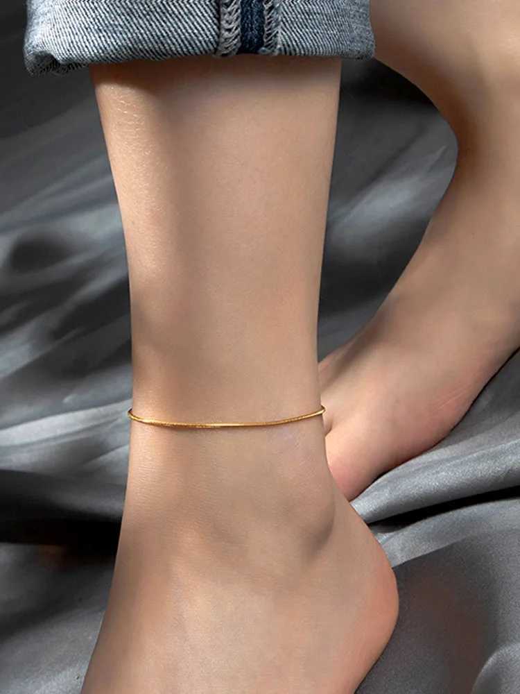 1PC 26cm Stainless Steel Anklet For Women Foot Jewelry Waterproof PVD Plated Gold Color Snake Chain Trend Birthday Gift H260325 - view 4