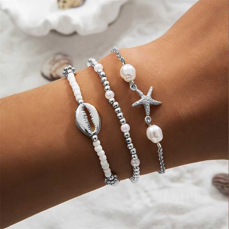 3Pcs Seaside Bohemian Starfish Shells Set for Women Gold White Color Rice Beads Summer Beach Jewelry Gifts H260325 - view 3