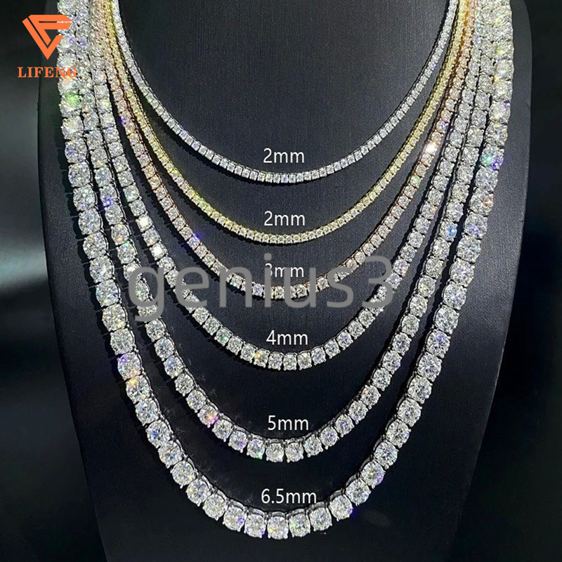 10mm Infinity Link Chain Moissanite Necklace 925 Sterling Silver VVS Moissanite Diamond Gra Necklace Men Hip Hop Jewelry Men - view 7