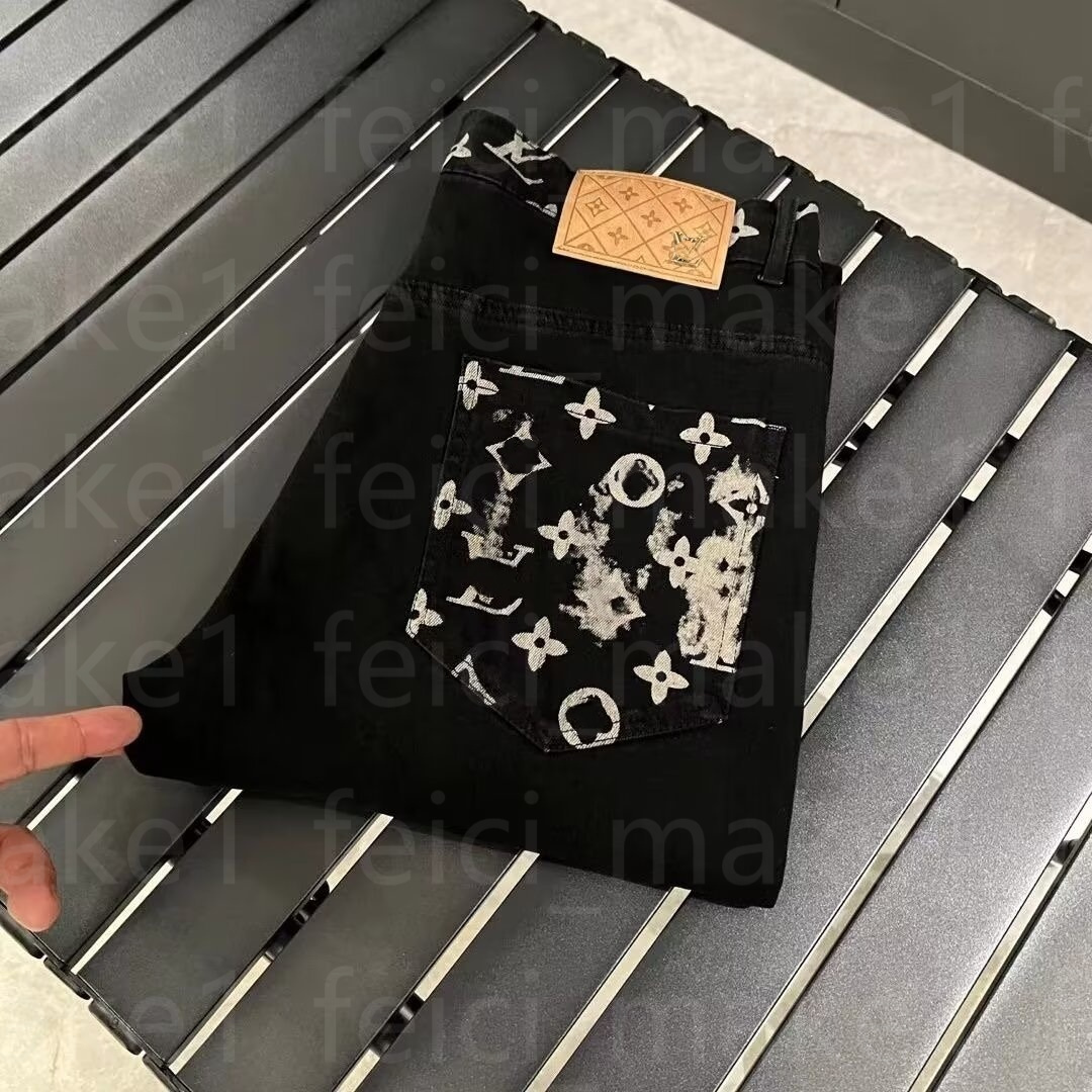 designer jeans mens slim jeans Mens Stretch Skinny Fashion Jeans Luxury Logo Pants stacked jeans men trousers Men and women casual denim pant