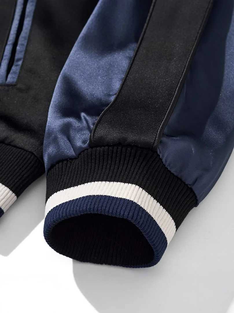 Tiger Embroidery Baseball Jacket Men Satin Sukajan Male Fashion Coat Luxury Spring Long Sleeve Clothing D021 C260325