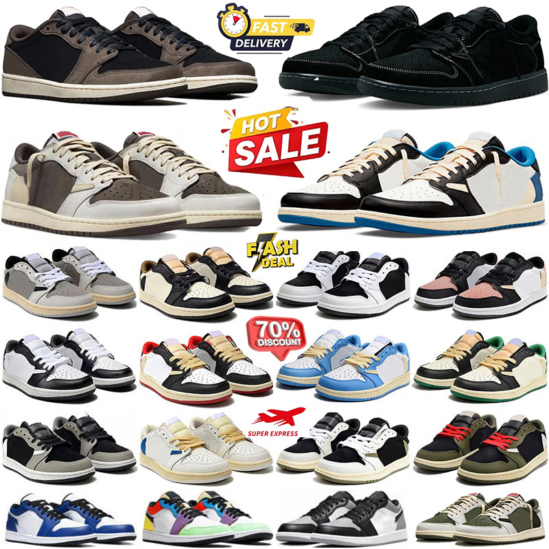 Designer 1s Low Basketball Shoes Wolf Grey Carbon Arctic Punch Black Toe Fragment Reverse Mocha UNC Grey Camo Men Women Trainers Sneakers EUR 36-47