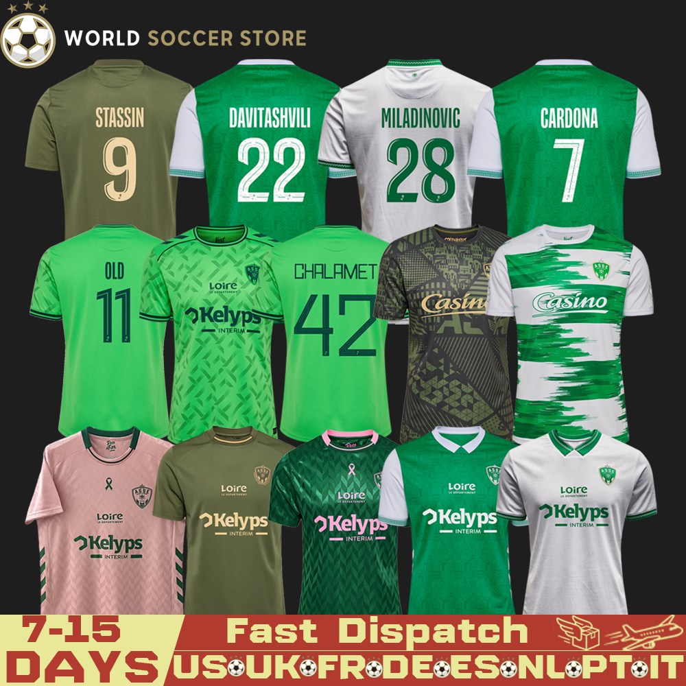 25 26 maillots AS Saints Etienne Soccer Jerseys 2025 2026 maillot ASSE Special Etienne STASSIN DAVITASHVILI Football shirts equipment boutique des verts