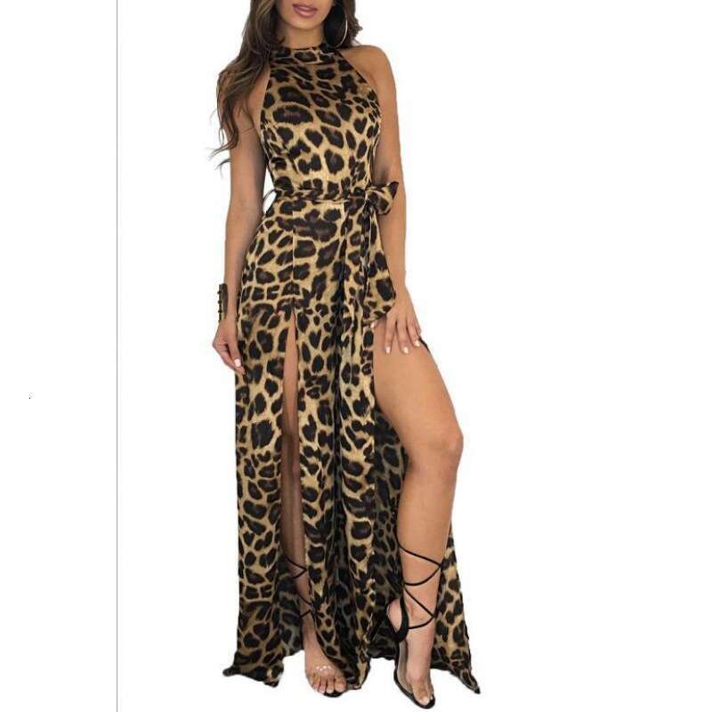2026 designer hopes sexy summer women's leopard print sleeveless lace up long s4 shirt top