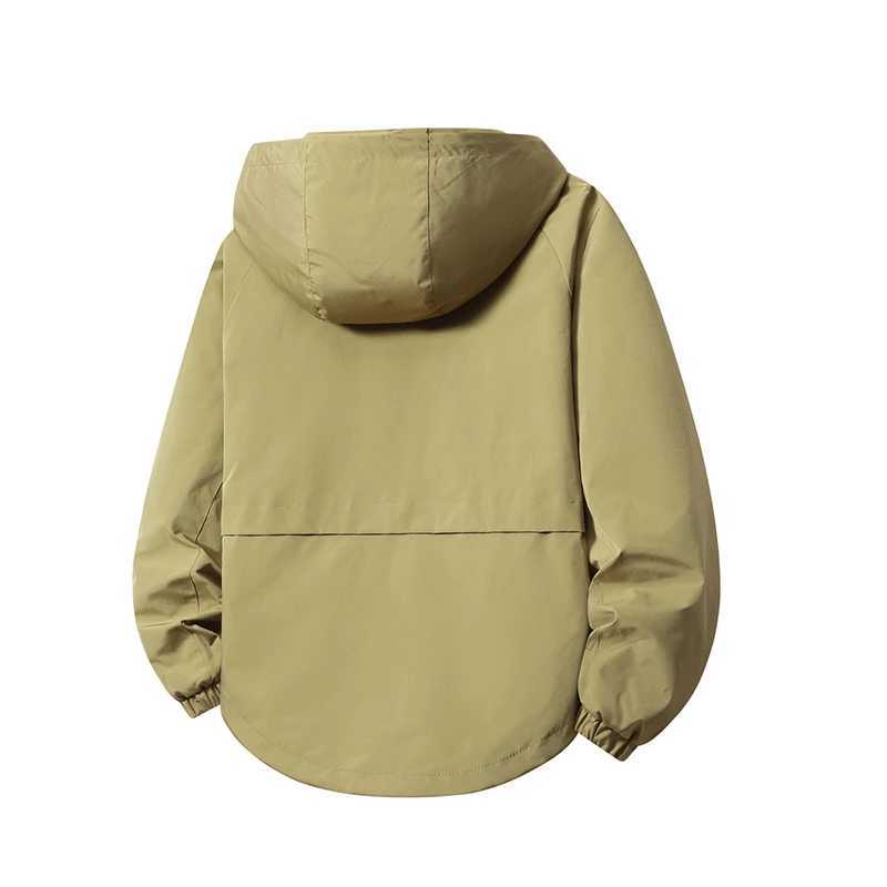 Spring Autumn Men Waterproof Cargo Multi Pocket Man Sports Outdoor Tactical Zip Coat Male Hooded Casual Windproof s M260325