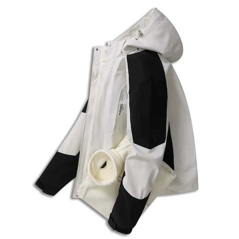 CHRLCK Mens 3 In 1 Thick Hiking Waterproof Fleece Fishing Skiing Windbreaker Outdoor Warm s Women Windproof Coat M260325