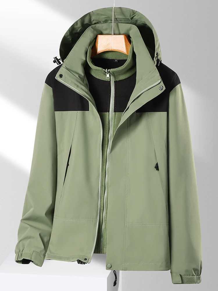 Outdoors Clothing 3 In 1 Men Women Warm Camping Hiking Mountaineering Waterproof Windproof Clothes Cold-proof Windbreaker M260325