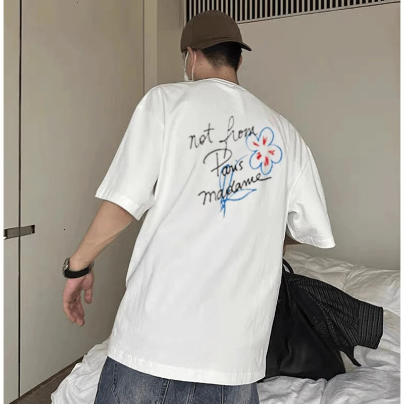 White T-Shirts for Men Men's Tees Polos Men Women Cotton Tees Letter Printing Short Sleeve Mens Clothing Daily Outfit Men's Clothing Free Sh