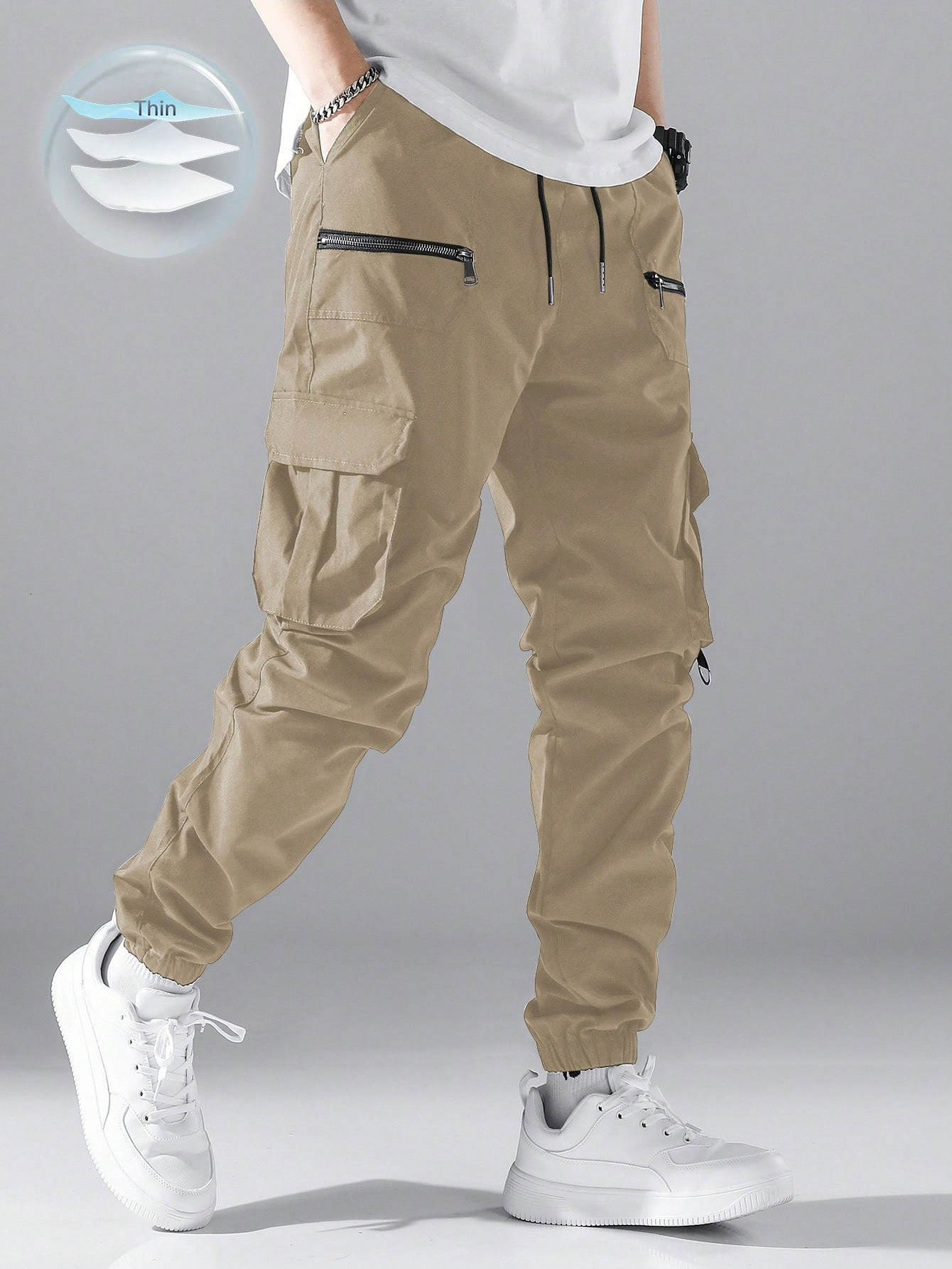 Autumn New Style Jogger Cargo Pants For Men Trendy Versatile Outdoor Essential Pants Multi-pocket Pants Men Summer Thin Casual Sports Pants