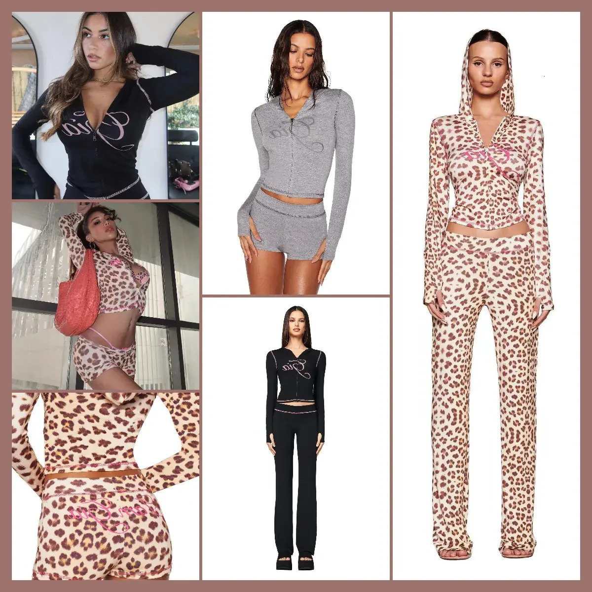 Designer Tracksuit Women I Am Gia Trendy Brand High Street Letter Printing Slim Fit Two Piece Set Woman Vintage Sexy Sportswear